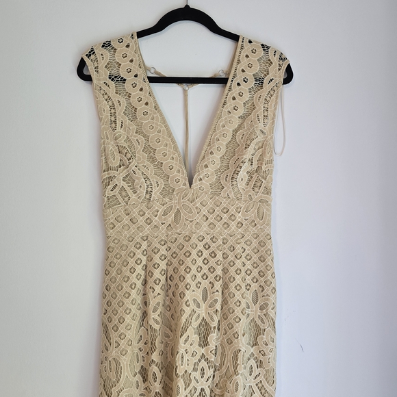 Free People Lace Mini Deep V-Neck Dress - Picture 3 of 4